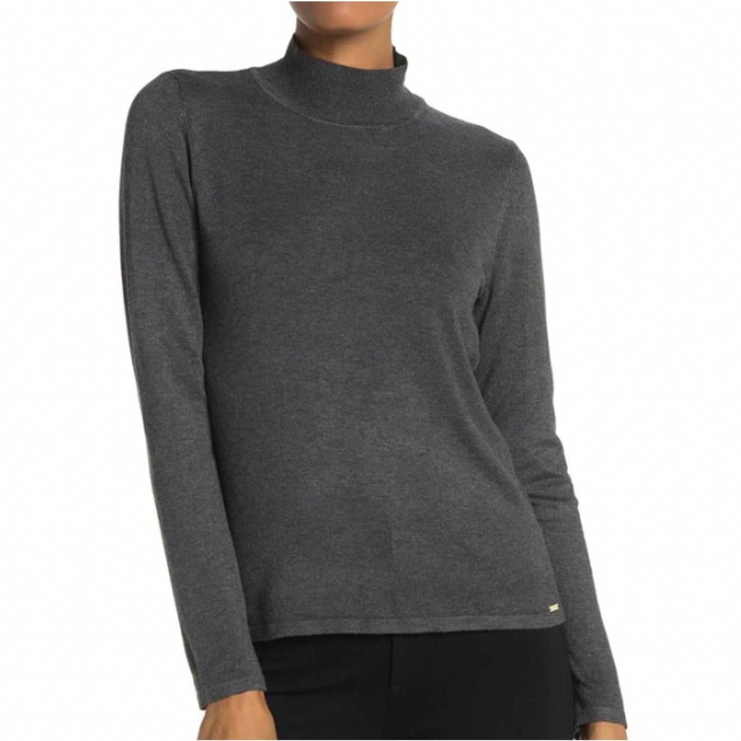 T Tahari Mock Neck Long Sleeve Sweater