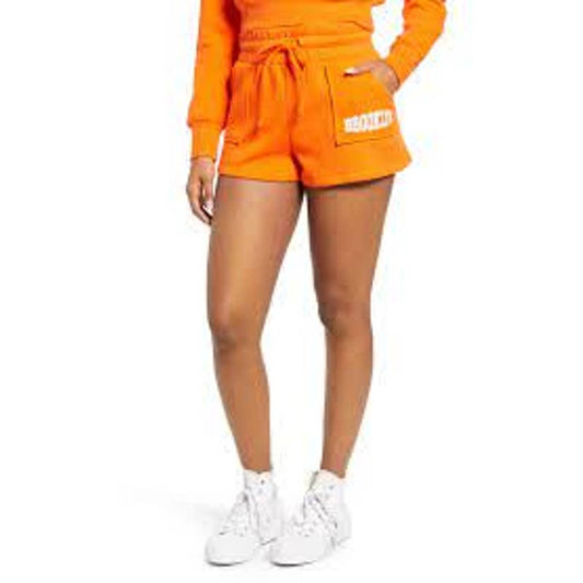 BP. City Fleece Shorts in Orange Fluro Brooklyn