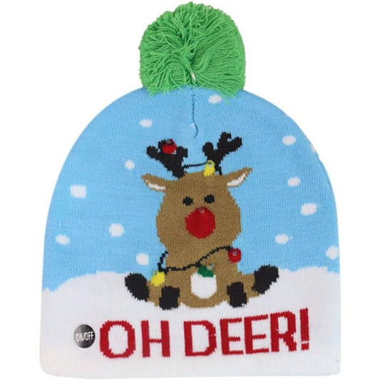 Christmas Light Up 'Oh Deer' Beanie