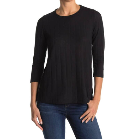 BOBEAU Wide Rib 3/4 Sleeve Top