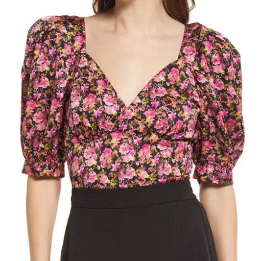 VERO MODA Elly Floral Print Crop Blouse