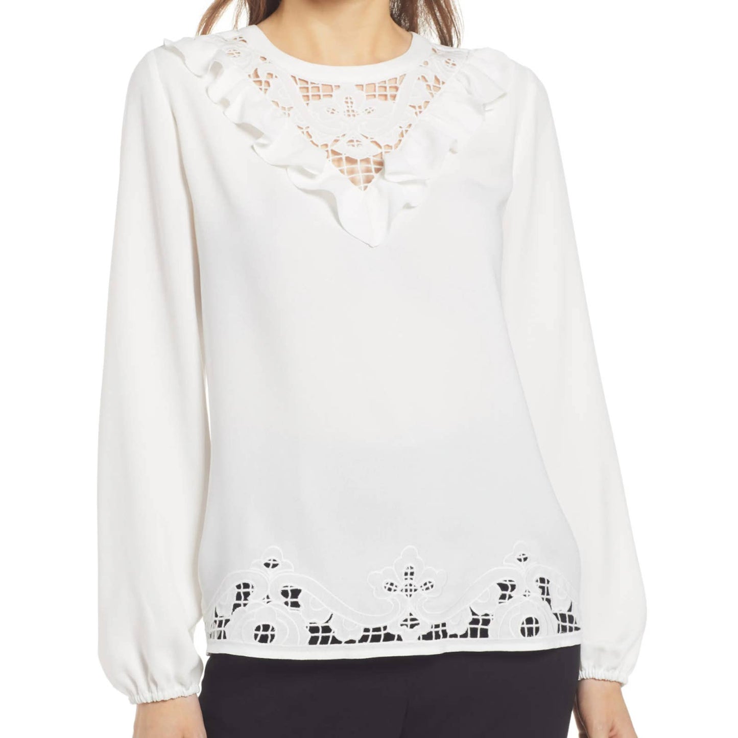 Halogen Eyelet Detail Top