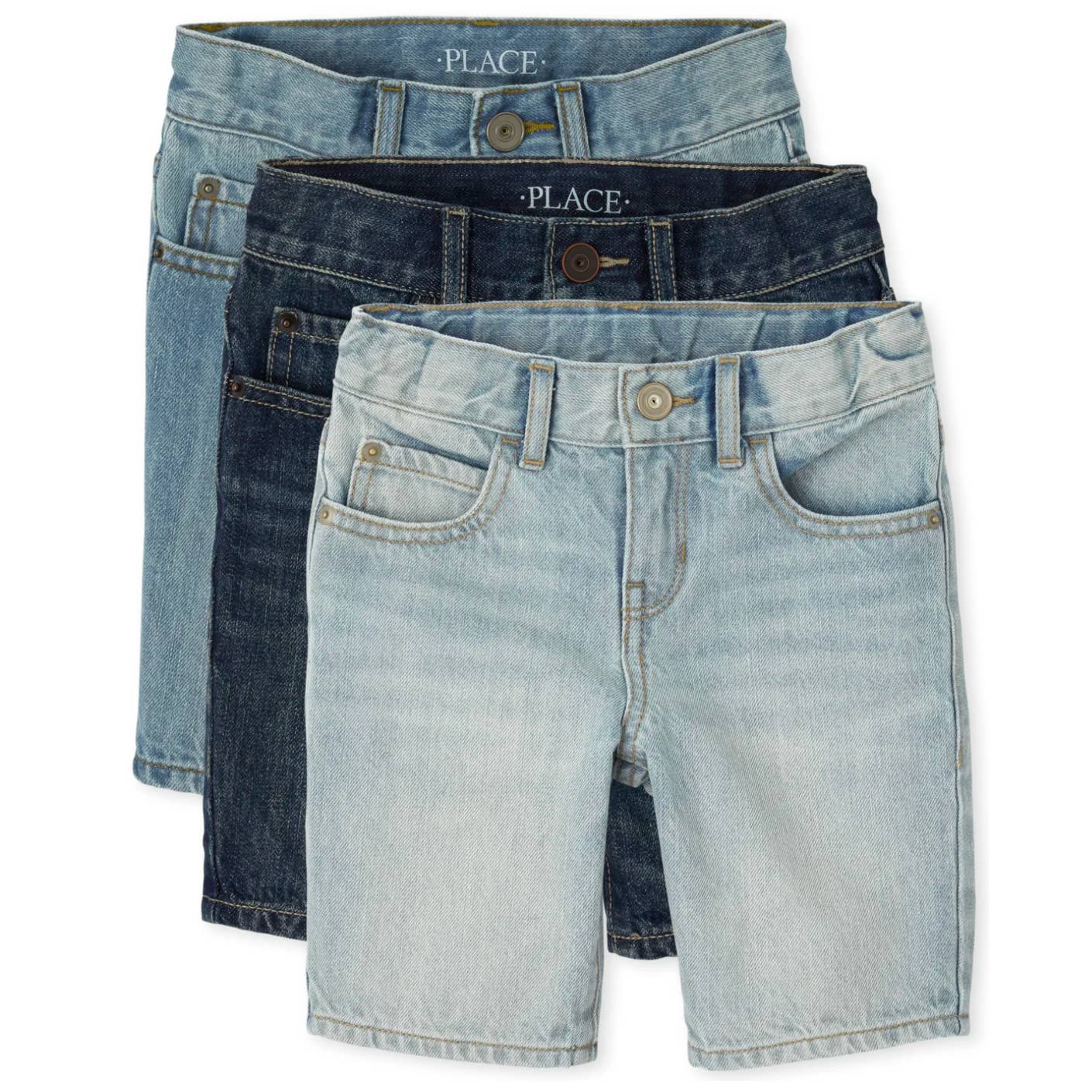 The Childrens Place Boys Denim Shorts 3-Pack