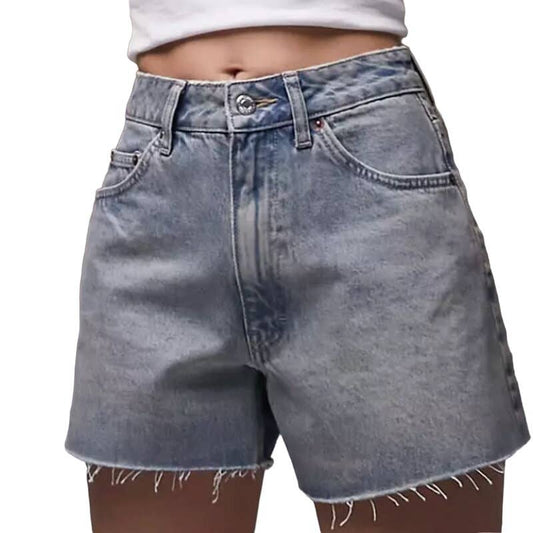 Topshop Denim A-Line Shorts