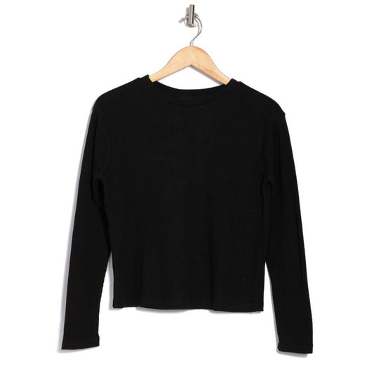 RDI Waffle Knit Long Sleeve Crop Top