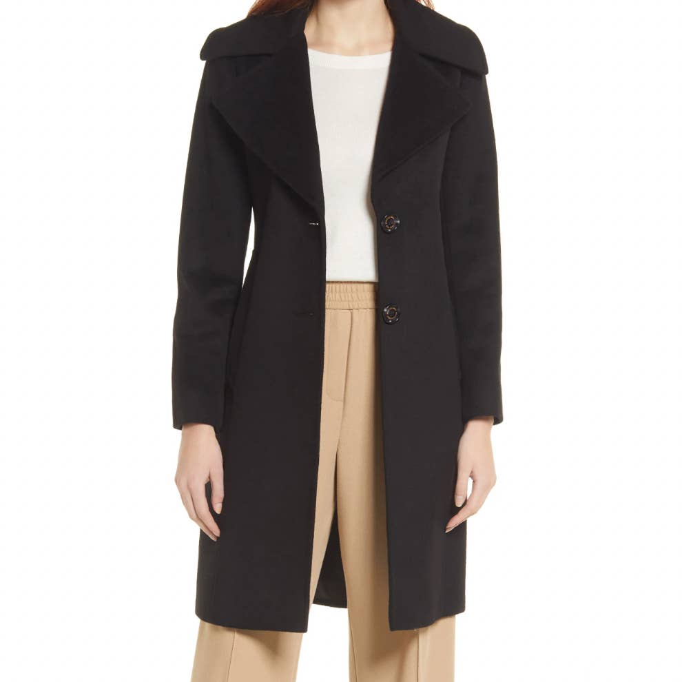 Sam Edelman Notch Collar Textured Coat