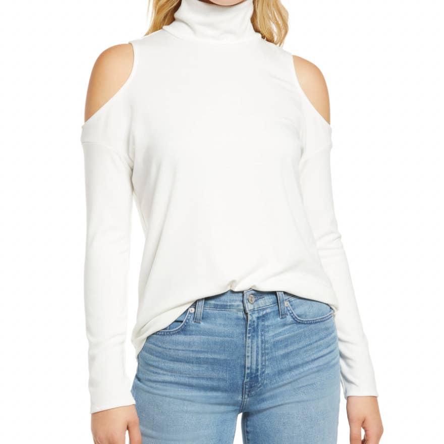 Gibsonlook Cold Shoulder Turtleneck