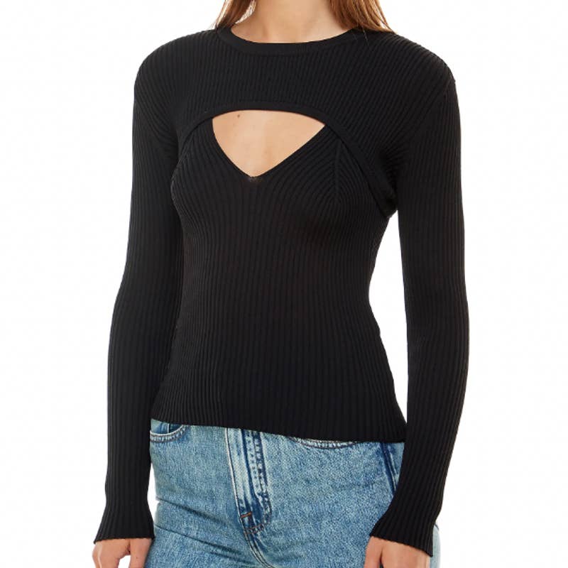 WAYF Clifton Cutout Rib Sweater