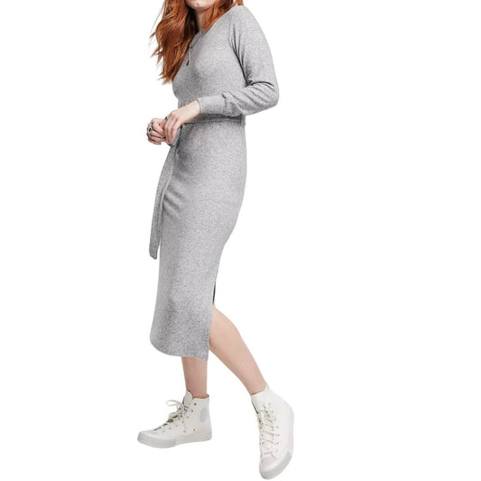 Topshop Long Sleeve Knit Midi Dress