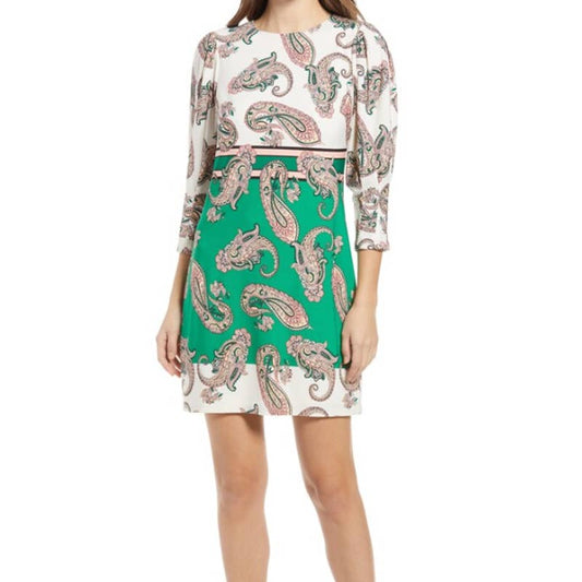 Vince Camuto Paisley Mix Long Sleeve Dress