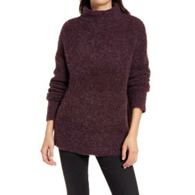 Treasure & Bond Boucle Funnel Neck Pullover