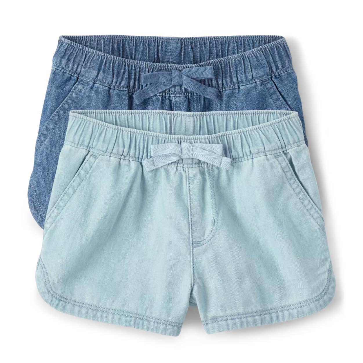 The Children’s Place Girls Chambray Pull On Shorts 2-Pack