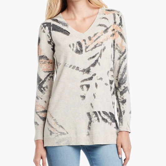 Nic+Zoe Foothill V-Neck Cotton Sweater
